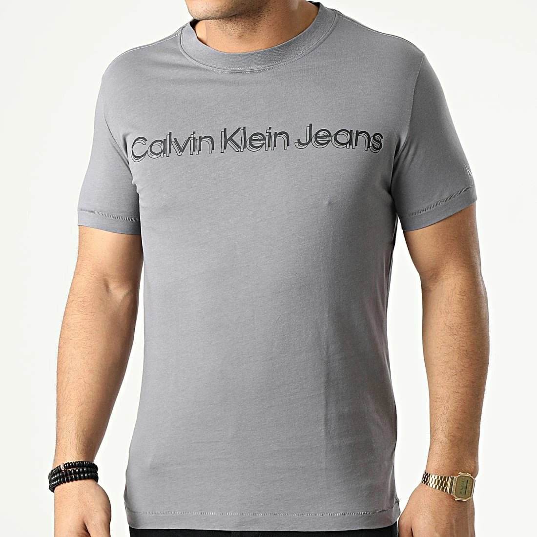 Promo 🔔 Tee 👕 Shirt 9714 Gris de Calvin Klein 🎉 1 Promo 🔔 Tee 👕 Shirt 9714 Gris de Calvin Klein 🎉