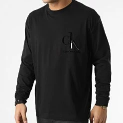 Sortie 🔥 Tee 👚 Shirt A Manches Longues 9720 Noir de Calvin Klein 🔥