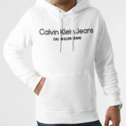 Vente flash 💯 Sweat Capuche 9930 Blanc de Calvin Klein 🔥