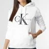 Meilleure vente 🎁 Sweat Capuche Femme Core Monogram 9141 Blanc de Calvin Klein 😉