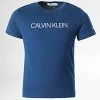 Meilleure vente 🥰 Tee 👚 Shirt Enfant Institutional 0347 Bleu Marine de Calvin Klein 🎁