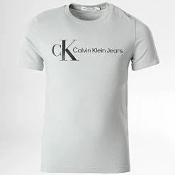 Top 10 👏 Tee 👕 Shirt Enfant Monogram Institutional 1230 Gris de Calvin Klein 💯