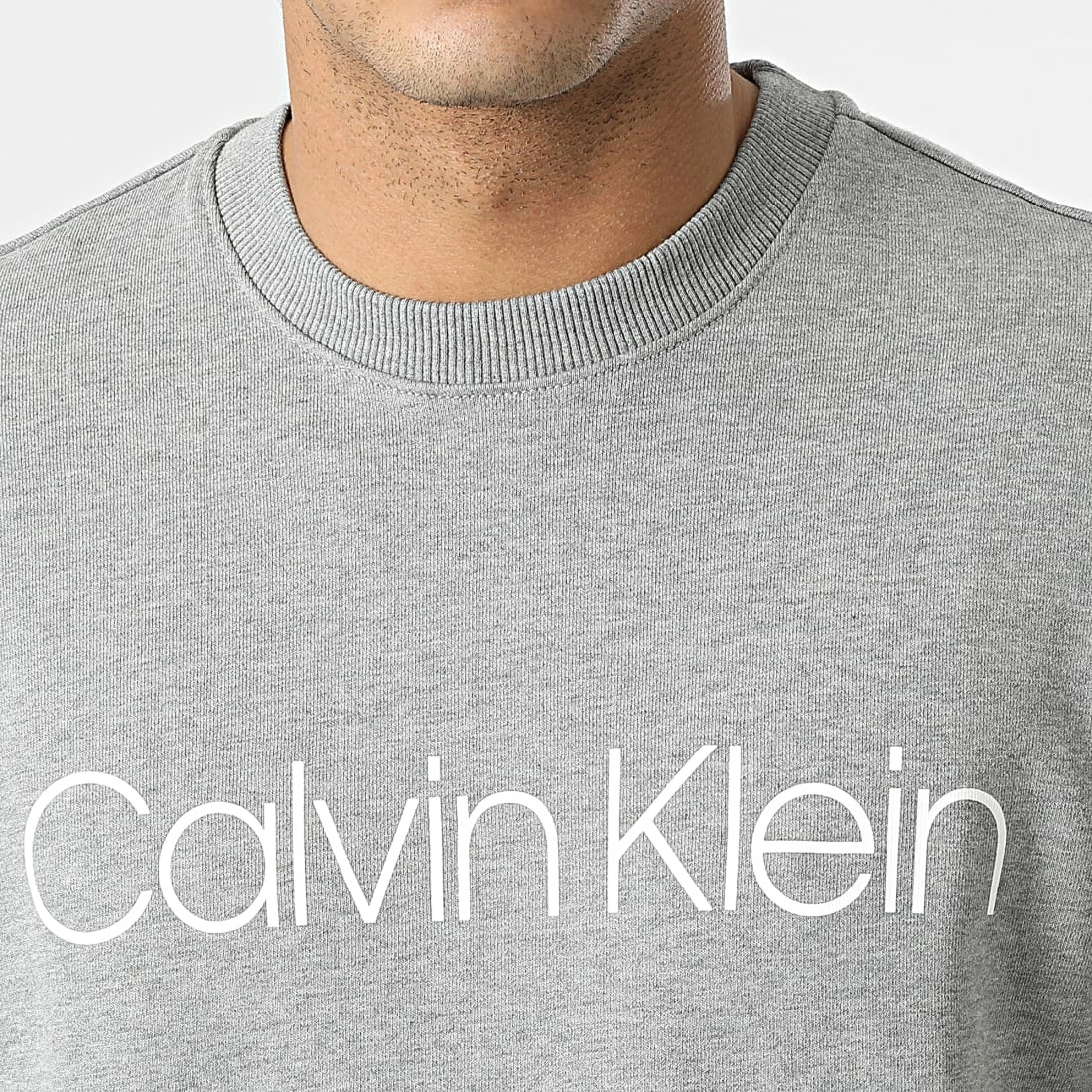 Meilleure vente 🎁 Sweat Crewneck Cotton Logo 4059 Gris Chiné de Calvin Klein 👍 2 Meilleure vente 🎁 Sweat Crewneck Cotton Logo 4059 Gris Chiné de Calvin Klein 👍 – Image 2