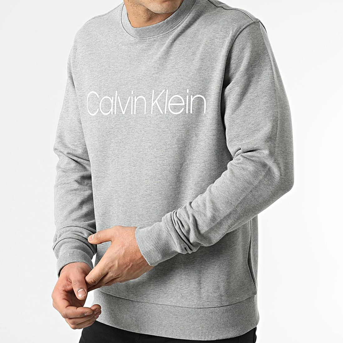 Meilleure vente 🎁 Sweat Crewneck Cotton Logo 4059 Gris Chiné de Calvin Klein 👍 3 Meilleure vente 🎁 Sweat Crewneck Cotton Logo 4059 Gris Chiné de Calvin Klein 👍 – Image 3
