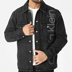 Meilleure affaire 😉 Veste Jean 👚 Shirt 9803 Noir de Calvin Klein 👍