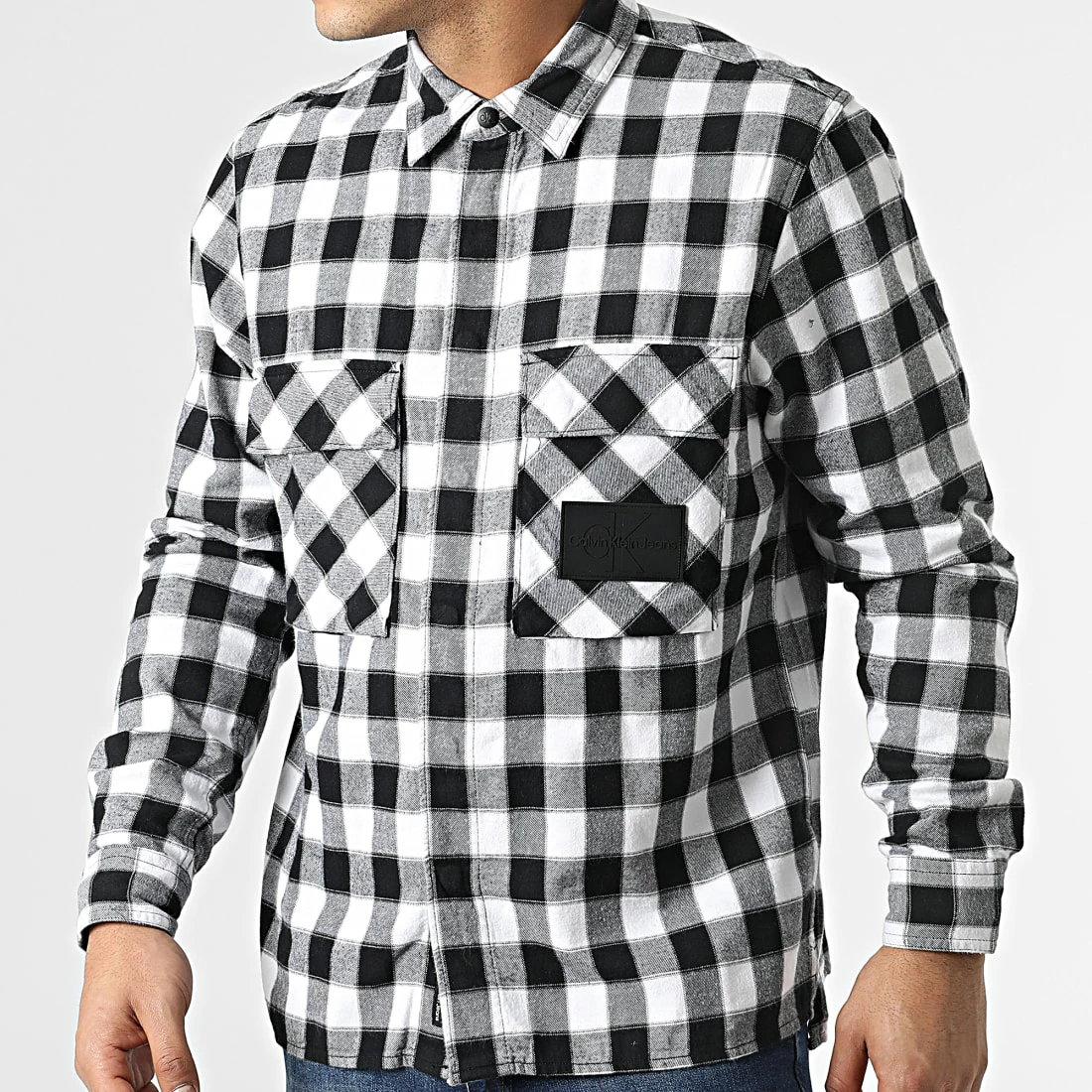 De gros 🎁 Surchemise A Carreaux Buffalo Check 0345 Noir Blanc de Calvin Klein 😀 1 De gros 🎁 Surchemise A Carreaux Buffalo Check 0345 Noir Blanc de Calvin Klein 😀