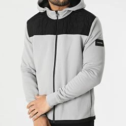 Grosses soldes 😍 Sweat Zippé Capuche Technical 8049 Gris Clair de Calvin Klein ❤️ -France Calvin Klein Soldes 2024 calvin klein 295745 K10K108049 PTA 20211220T161330 03