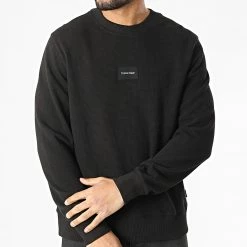 Offres 🎉 Sweat Crewneck Textured Grid 8055 Noir de Calvin Klein 🤩 -France Calvin Klein Soldes 2024 calvin klein 295770 K10K108055 BEH 20211220T161944 03