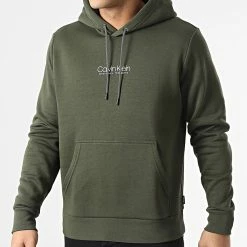 Acheter 🛒 Sweat Capuche Coordinates Logo 8057 Vert Kaki de Calvin Klein 😀