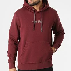Bon marché 👏 Sweat Capuche Logo Coordinates 8057 Bordeaux de Calvin Klein ⭐ -France Calvin Klein Soldes 2024 calvin klein 295803 K10K108057 XUU 20211220T161313 03