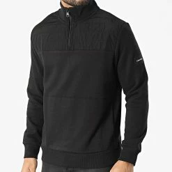 Remise 👏 Sweat Col Zippé Technical 8063 Noir de Calvin Klein ⌛