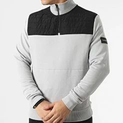 Sortie ✨ Sweat Col Zippé Technical 8063 Gris de Calvin Klein 😉 -France Calvin Klein Soldes 2024 calvin klein 295807 K10K108063 PTA 20211217T163937 03