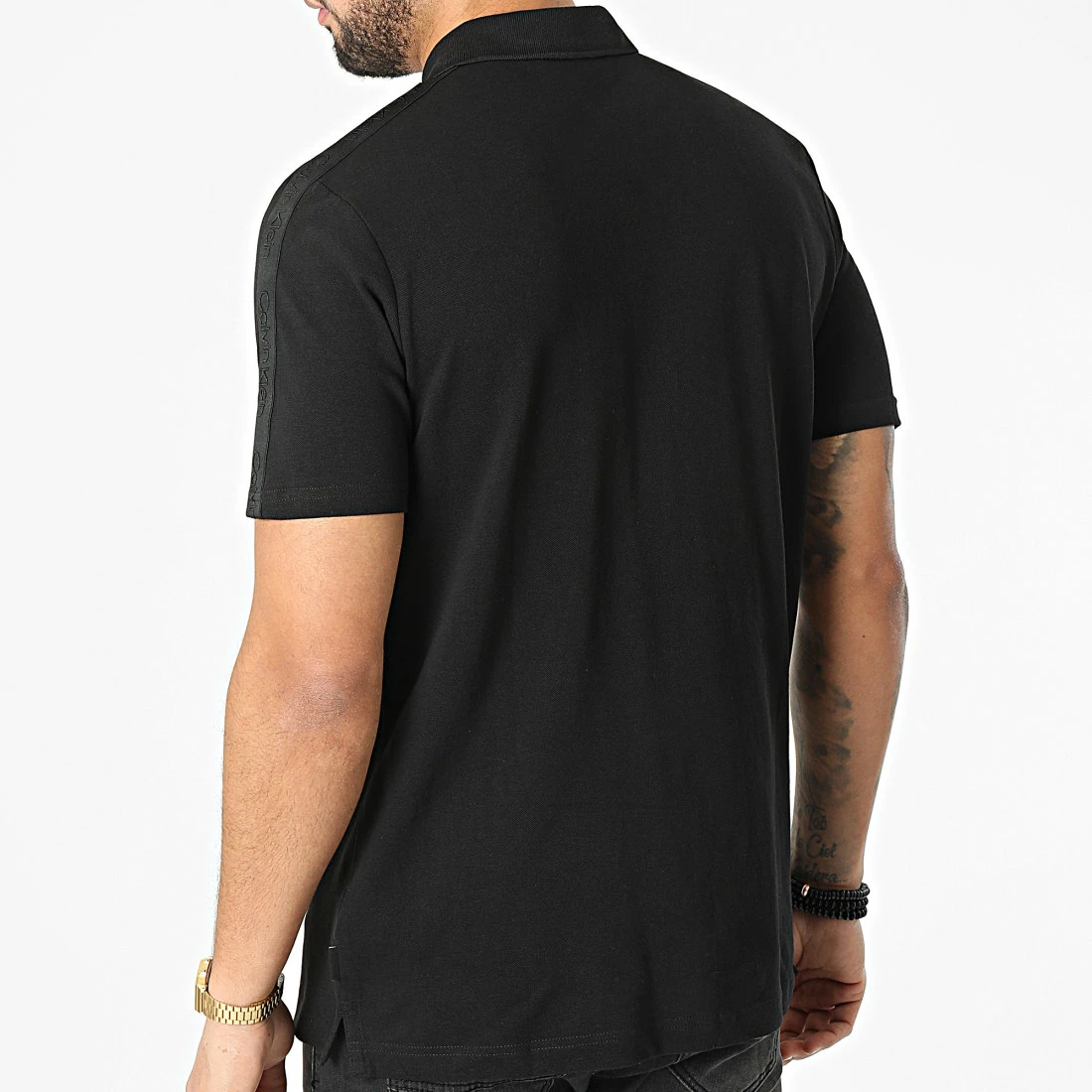 Grosses soldes ❤️ Polo Manches Courtes A Bandes Tonal Logo Tape 8071 Noir de Calvin Klein 🛒 4 Grosses soldes ❤️ Polo Manches Courtes A Bandes Tonal Logo Tape 8071 Noir de Calvin Klein 🛒 – Image 4