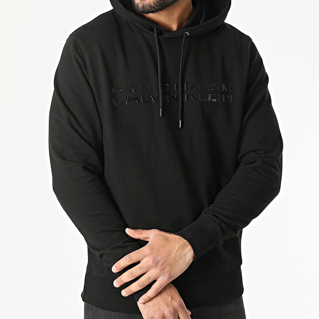Bon marché 😀 Sweat Capuche Matt Shine Split Logo 8283 Noir de Calvin Klein 🌟 3 Bon marché 😀 Sweat Capuche Matt Shine Split Logo 8283 Noir de Calvin Klein 🌟 – Image 3