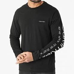 Promo 🤩 Tee 👚 Shirt Manches Longues Logo Coordinates 8445 Noir de Calvin Klein 💯 -France Calvin Klein Soldes 2024 calvin klein 295822 K10K108445 BEH 20211220T161348 03