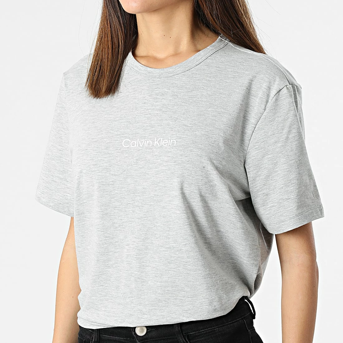 Meilleur prix 😀 Tee 👕 Shirt Femme QS6756E Gris Chiné de Calvin Klein ❤️ 1 Meilleur prix 😀 Tee 👕 Shirt Femme QS6756E Gris Chiné de Calvin Klein ❤️