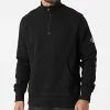 Meilleure affaire 🌟 Sweat Col Zippé Textured Badge 9702 Noir de Calvin Klein ✔️