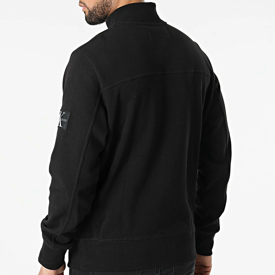 Meilleure affaire 🌟 Sweat Col Zippé Textured Badge 9702 Noir de Calvin Klein ✔️ 4 Meilleure affaire 🌟 Sweat Col Zippé Textured Badge 9702 Noir de Calvin Klein ✔️ – Image 4