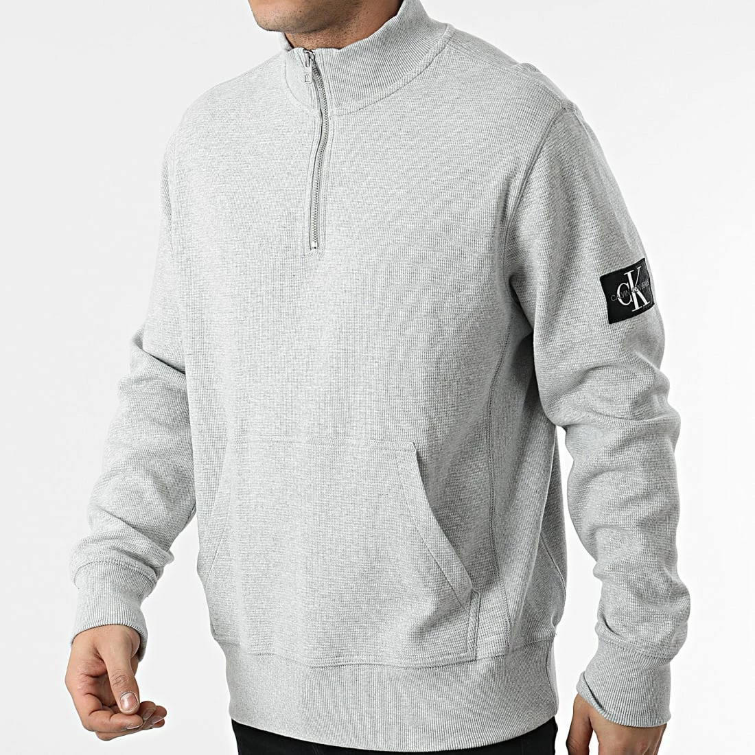 Meilleur prix ❤️ Sweat Col Zippé 9702 Gris Chiné de Calvin Klein ✨ 1 Meilleur prix ❤️ Sweat Col Zippé 9702 Gris Chiné de Calvin Klein ✨