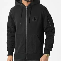 Vente flash 🤩 Sweat Capuche Zippé 9711 Noir de Calvin Klein 🧨