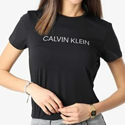 Top 10 ✨ Tee 👕 Shirt Femme GWF1K140 Noir Réfléchissant de Calvin Klein 😉 -France Calvin Klein Soldes 2024 calvin klein 296743 GWF1K140 001 20220107T162824 03