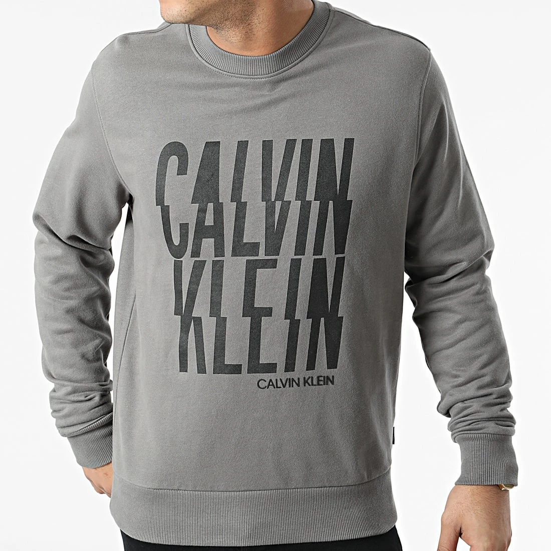 Remise 👍 Sweat Crewneck Thunder Logo 8451 Gris de Calvin Klein 😉 3 Remise 👍 Sweat Crewneck Thunder Logo 8451 Gris de Calvin Klein 😉 – Image 3