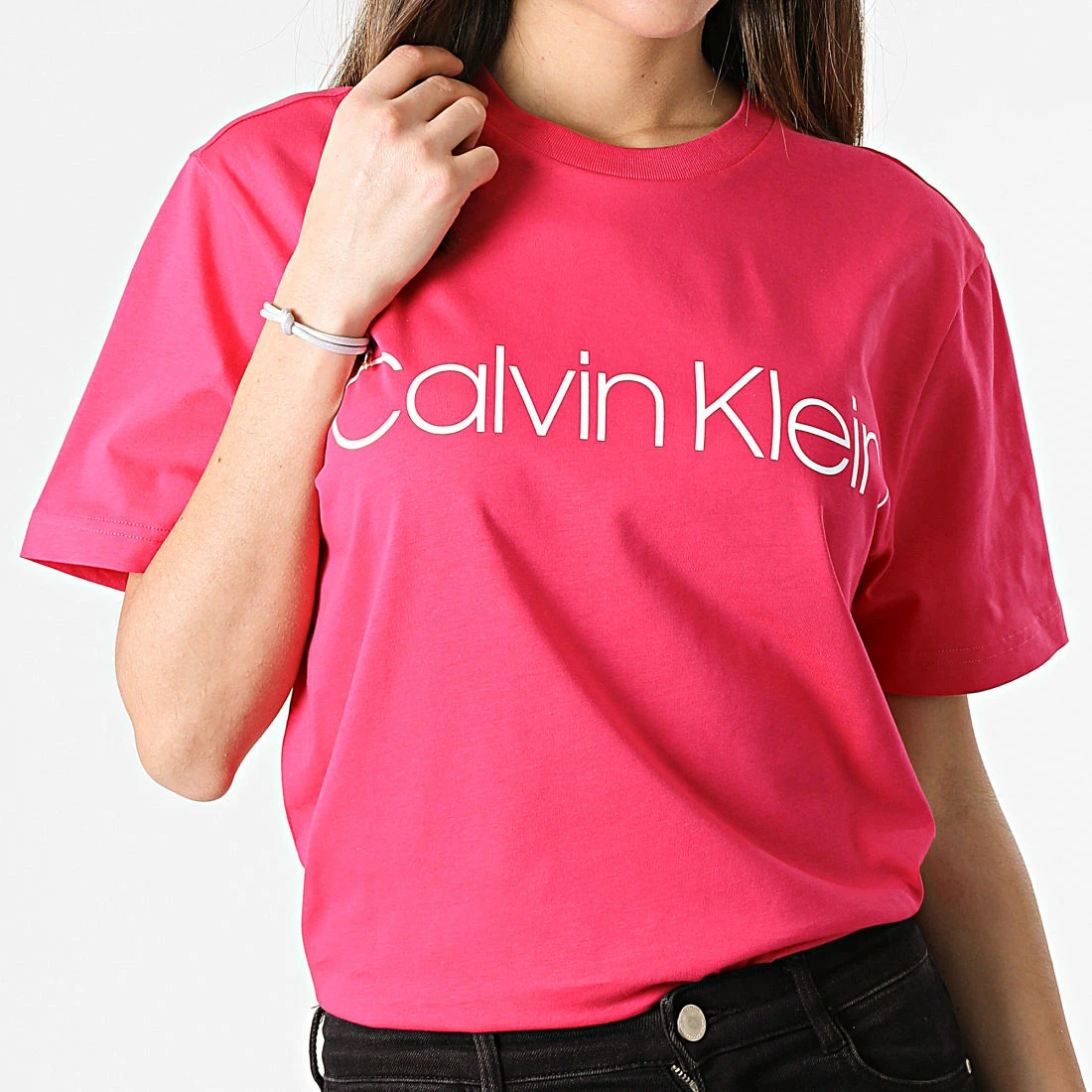 Le moins cher 😉 Tee 👚 Shirt Femme Front Logo 3078 Rose de Calvin Klein 🧨 1 Le moins cher 😉 Tee 👚 Shirt Femme Front Logo 3078 Rose de Calvin Klein 🧨