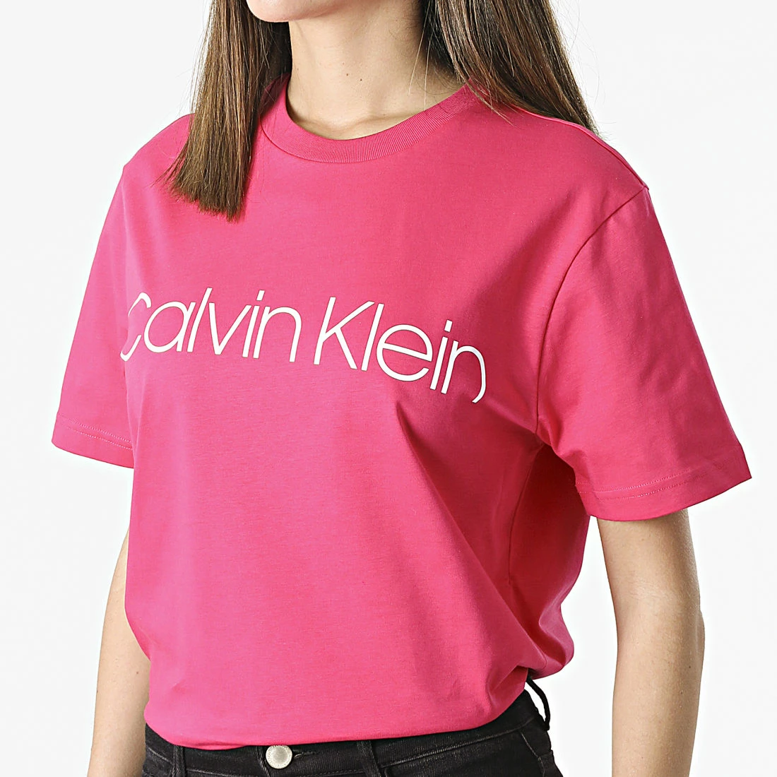 Le moins cher 😉 Tee 👚 Shirt Femme Front Logo 3078 Rose de Calvin Klein 🧨 3 Le moins cher 😉 Tee 👚 Shirt Femme Front Logo 3078 Rose de Calvin Klein 🧨 – Image 3