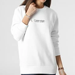 Meilleure vente 🤩 Sweat Crewneck Femme Coordinates 8052 Blanc de Calvin Klein 🎁 -France Calvin Klein Soldes 2024 calvin klein 297164 K10K108052 YAF 20220103T161652 03