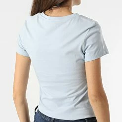 Meilleur prix 😉 Lot De 2 Tee 👚 Shirts Femme 9734 Blanc Bleu Clair de Calvin Klein 🌟 -France Calvin Klein Soldes 2024 calvin klein 297636 J20J216466 C1U 20220201T154651 04
