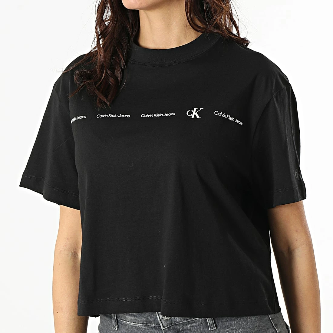 Meilleur prix 💯 Tee 👚 Shirt Femme Crop 7709 Noir de Calvin Klein 🤩 1 Meilleur prix 💯 Tee 👚 Shirt Femme Crop 7709 Noir de Calvin Klein 🤩