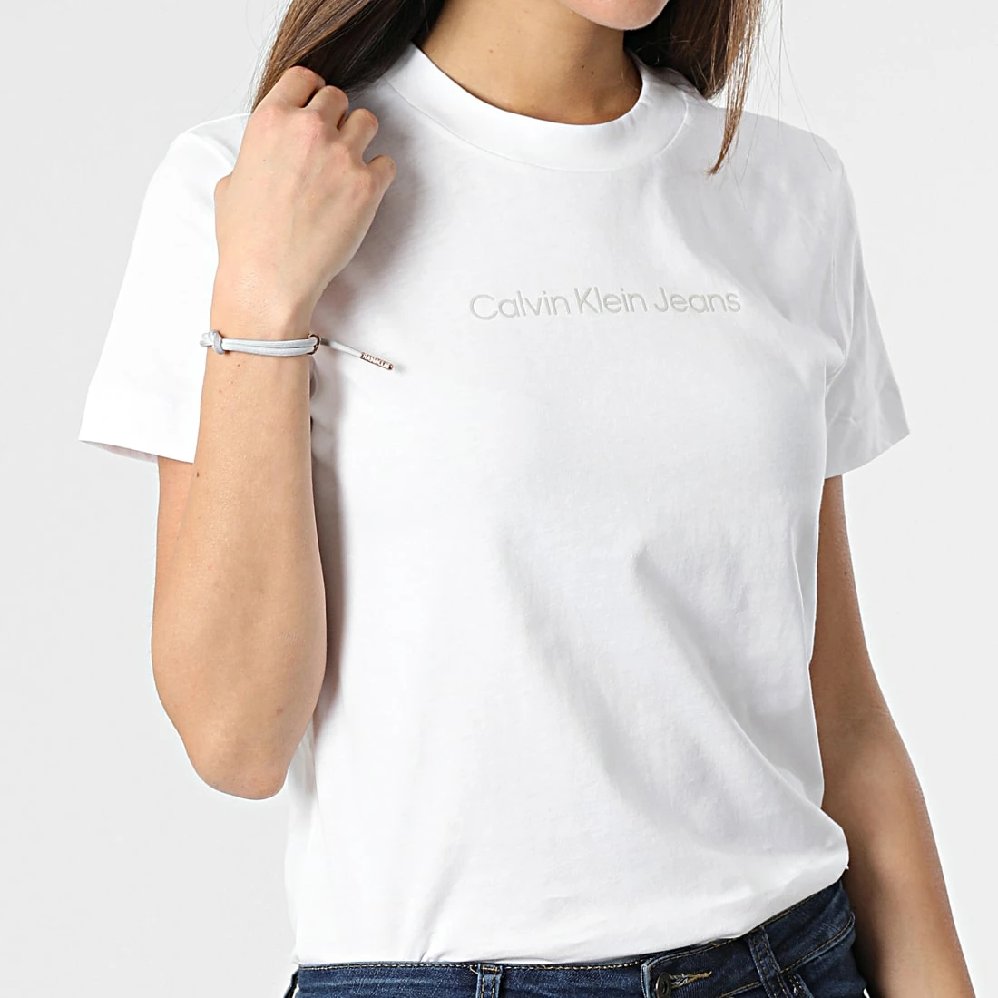 Acheter ✔️ Tee 👕 Shirt Femme Shrunken Institutional 7713 Blanc de Calvin Klein ❤️ 3 Acheter ✔️ Tee 👕 Shirt Femme Shrunken Institutional 7713 Blanc de Calvin Klein ❤️ – Image 3