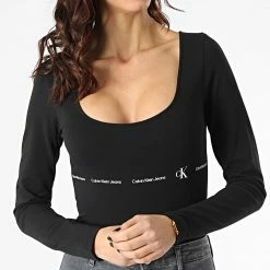 Vente flash 🎁 Body Manches Longues Femme 7716 Noir de Calvin Klein 😍 -France Calvin Klein Soldes 2024 calvin klein 297658 J20J217716 BEH 20220125T161038 03