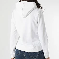 Coupon 😉 Sweat Capuche Femme Shrunken Institutional 7744 Blanc de Calvin Klein 💯 -France Calvin Klein Soldes 2024 calvin klein 297671 J20J217744 YAF 20220121T163311 04