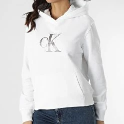 Top 10 ⭐ Sweat Capuche Femme 7738 Blanc de Calvin Klein 🎉