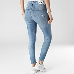 Vente flash ❤️ Jean Super Skinny Femme 7873 Bleu Denim de Calvin Klein 🔔 -France Calvin Klein Soldes 2024 calvin klein 297680 J20J217873 1A4 20220107T161802 04