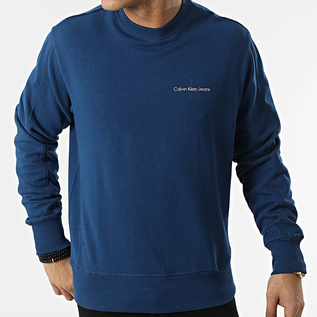 Top 10 🌟 Sweat Crewneck Monogram Logo 9699 Bleu Marine de Calvin Klein 🧨 3 Top 10 🌟 Sweat Crewneck Monogram Logo 9699 Bleu Marine de Calvin Klein 🧨 – Image 3