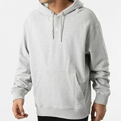 Budget 👏 Sweat Capuche Cut Off Two Tone Monogram 9705 Gris Chiné de Calvin Klein 👏