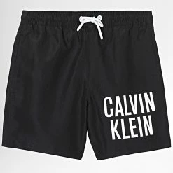 Meilleur prix 🔔 Short De Bain Enfant Medium Drawstring 0006 Noir de Calvin Klein ✔️