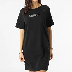 Meilleure affaire ⌛ Robe Tee 👕 Shirt Femme Sleepwear QS6800 Noir de Calvin Klein 👍 -France Calvin Klein Soldes 2024 calvin klein 299255 000QS6800E UB1 20220204T160427 03
