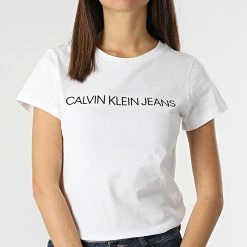 Meilleure affaire 🔔 Lot De 2 Tee 👕 Shirt Femme 5777 Blanc Noir de Calvin Klein 🎁 -France Calvin Klein Soldes 2024 calvin klein 299313 J20J215777 0K4 20220201T154543 05