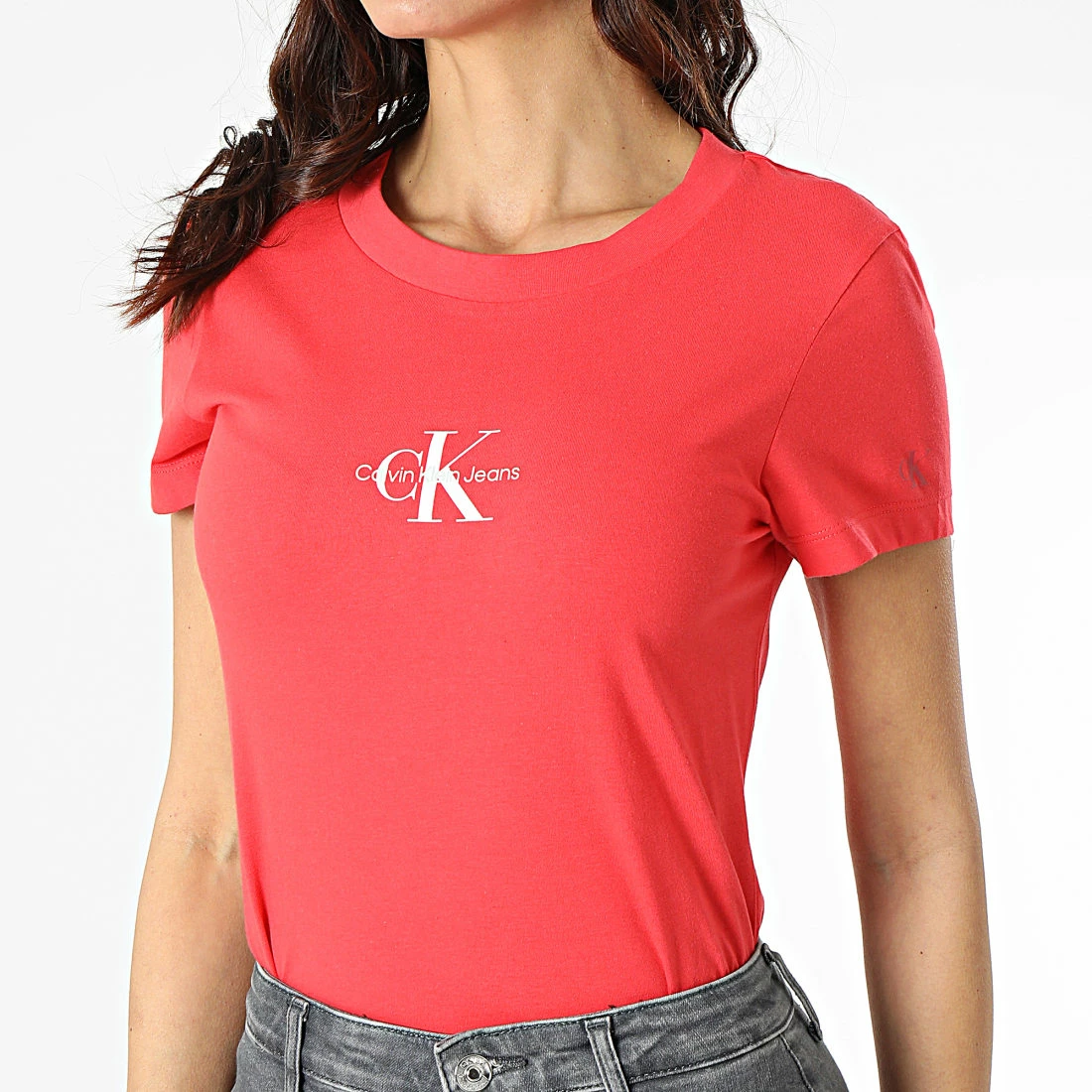 Meilleure affaire ✨ Tee 👚 Shirt Femme Monogram 7902 Rouge de Calvin Klein 😍 1 Meilleure affaire ✨ Tee 👚 Shirt Femme Monogram 7902 Rouge de Calvin Klein 😍