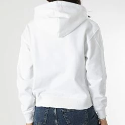 Remise 🔥 Sweat Capuche Femme Crop 8048 Blanc de Calvin Klein 🥰 -France Calvin Klein Soldes 2024 calvin klein 299339 J20J218048 YAF 20220121T162835 04