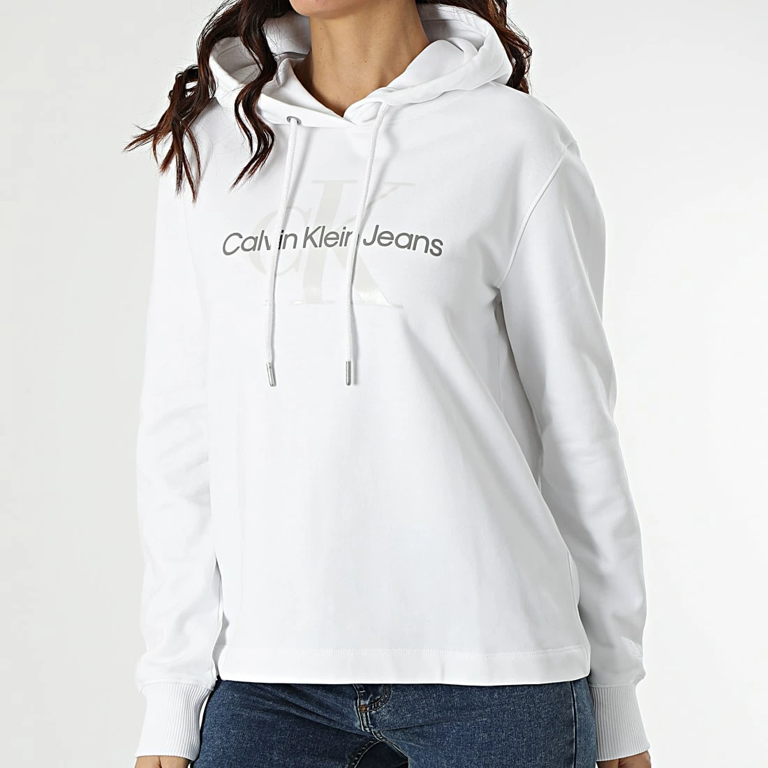 Remise ✔️ Sweat Capuche Femme 8103 Blanc de Calvin Klein 🥰 1 Remise ✔️ Sweat Capuche Femme 8103 Blanc de Calvin Klein 🥰