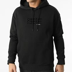 Meilleur prix 💯 Sweat Capuche Triple Logo Flock 8929 Noir de Calvin Klein ⌛ -France Calvin Klein Soldes 2024 calvin klein 299395 K10K108929 BEH 20220126T145647 03