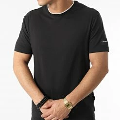 Nouveau ❤️ Tee 👕 Shirt Cotton Turn Up 9072 Noir de Calvin Klein 🔔 -France Calvin Klein Soldes 2024 calvin klein 299400 K10K109072 BEH 20220126T145246 03