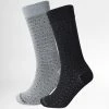 De gros ⭐ Lot De 2 Paires De Chaussettes 701218951 Noir Gris Chiné de Calvin Klein 👍