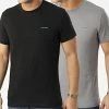 Tout neuf 🎁 Lot De 2 Tee 👕 Shirts Slim 5194 Gris Noir de Calvin Klein 😀