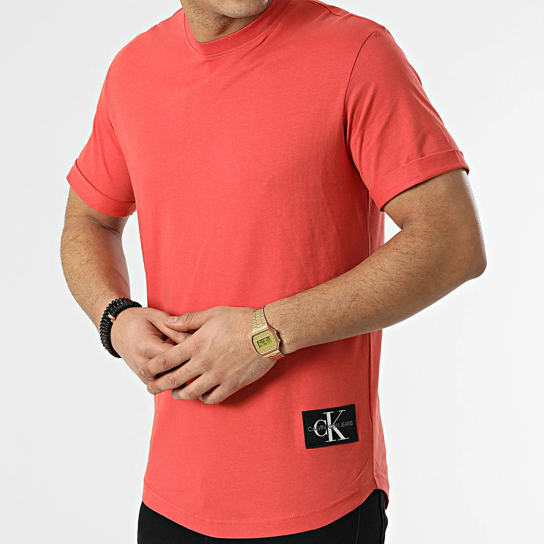 Offres ⌛ Tee 👚 Shirt Oversize Badge Turn Up Sleeve 5319 Orange Foncé de Calvin Klein 🧨 3 Offres ⌛ Tee 👚 Shirt Oversize Badge Turn Up Sleeve 5319 Orange Foncé de Calvin Klein 🧨 – Image 3