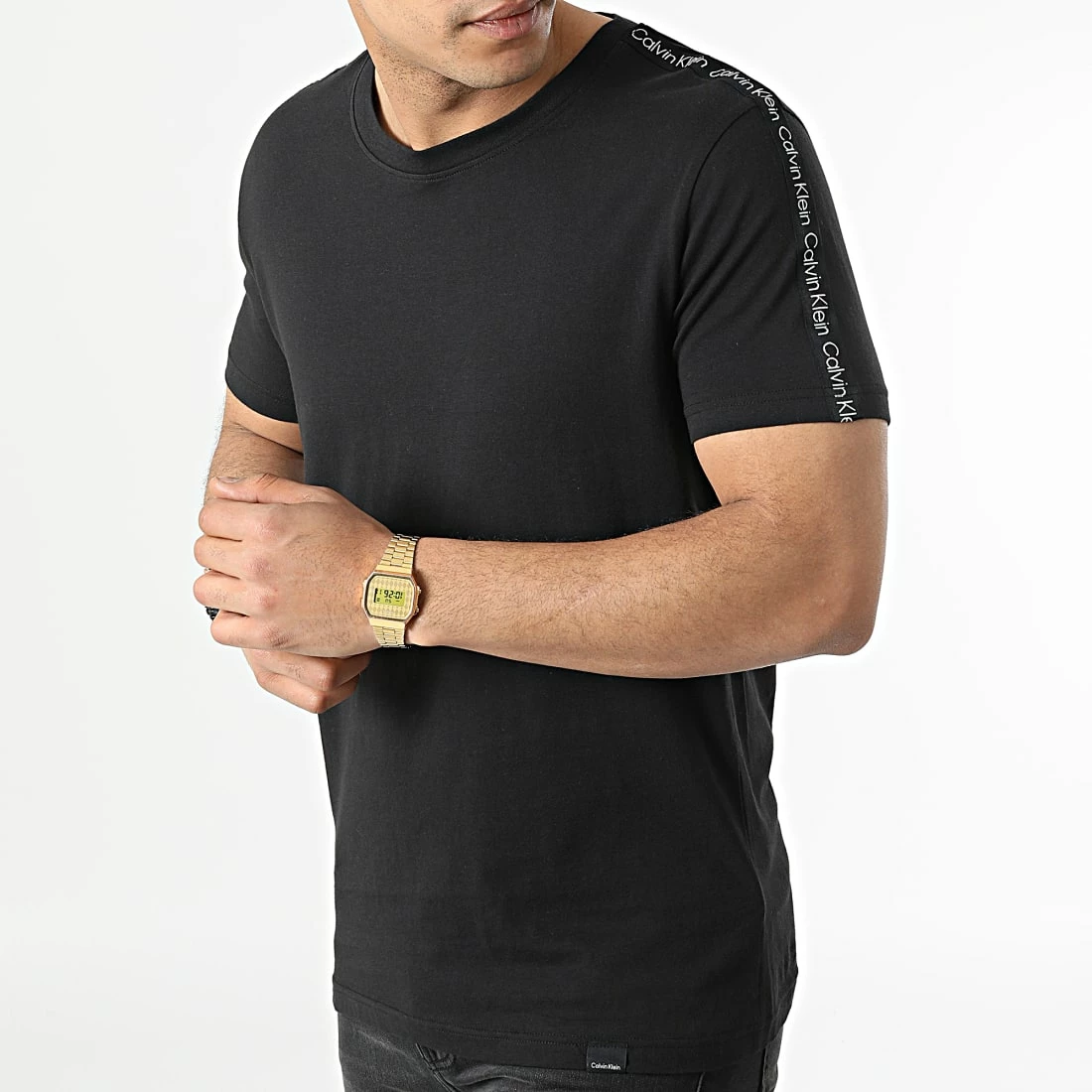 Offres 🥰 Tee 👕 Shirt A Bandes Relaxed Crew 0761 Noir de Calvin Klein 🤩 1 Offres 🥰 Tee 👕 Shirt A Bandes Relaxed Crew 0761 Noir de Calvin Klein 🤩